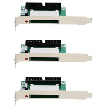 3X 40-контактный конвертер Cf Compact Flash Card в адаптер 3,5 Ide Pci-кронштейн на задней панели
