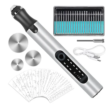 Гравировальная ручка, набор инструментов для электрической гравировки, USB перезаряжаемый гравировальный станок, ручка для травления, микро-беспроводной инструмент для вырезания для DIY Art